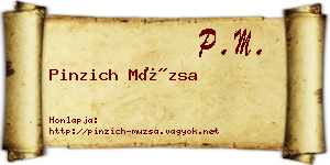 Pinzich Múzsa névjegykártya